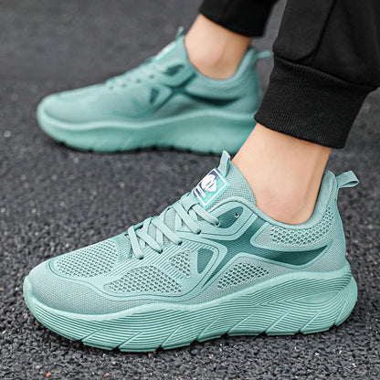 Fashion Platform Men's Running Shoes Trendy Casual Knit Breathable Orange Sneakers Men Outdoor Sports Non-slip Jogging Shoes Man