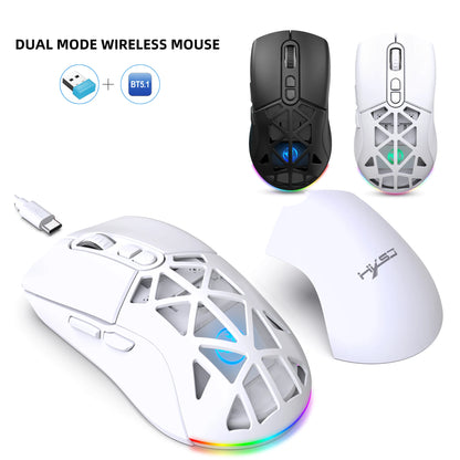 HXSJ T26 kétmódú gaming egér, 2.4G+BT5.1 vezeték nélküli gamer egér laptophoz, 4800DPI állítható, ergonomikus optikai számítógépes gamer egér