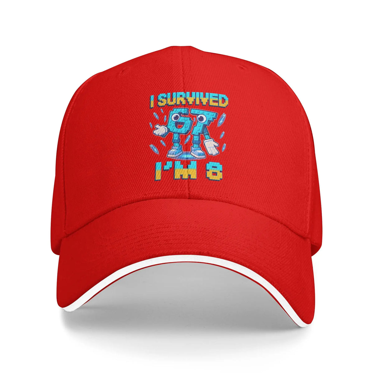 Unisex 8e verjaardag ‘I'm 8 Year Old Six Seven Bruh 6 7’ Brainrot-meme-pet Zonne-baseballpetten Nieuwe baseballpet Zonnehoeden