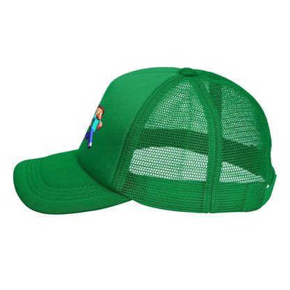 Aventurier cu aspect robust descoperă un monstru Creepers în spatele său Șapcă de camionagiu Șepci de soare Șapcă reglabilă cu clapetă Șapcă de baseball din plasă