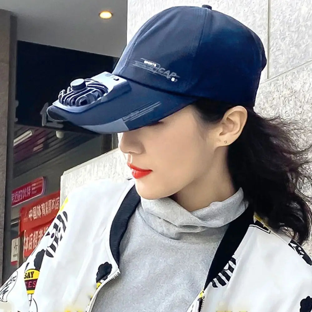 Cappellino da baseball con ventola, ventilatore rinfrescante ricaricabile via USB per l’estate, protezione solare per il golf all’aperto, cappellino con visiera regolabile a 2 velocità, cappellino da escursionismo con ventola