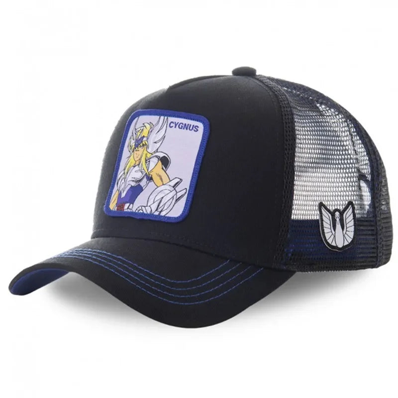 Saint Seiya Cotton Anime Cartoon Snapback Cotton Baseball Cap Men Women Hip Hop Dad Mesh Trucker Hat Dropshipping