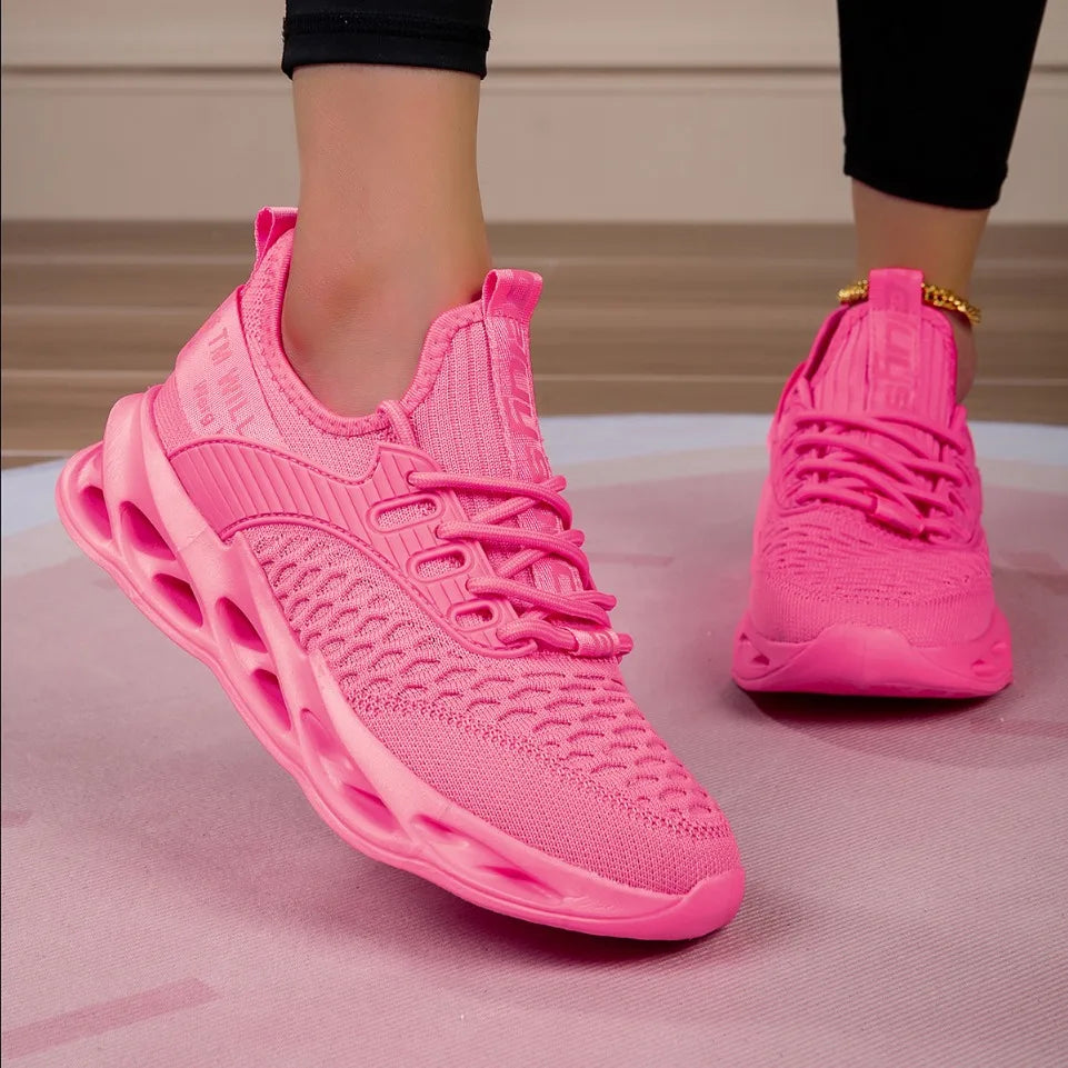 Baskets décontractées roses pour femmes et hommes, chaussures Blade, grandes tailles (46), chaussures de course légères et respirantes pour hommes, baskets de sport en mesh