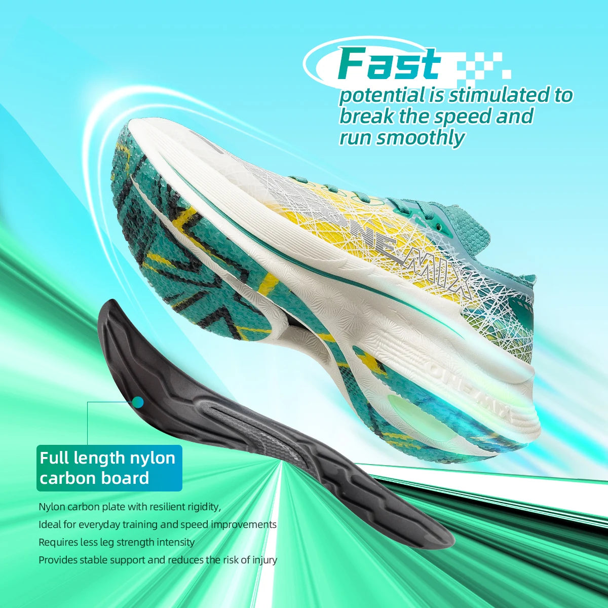 ONEMIX New Nylon Carbon Plate Marathon Running Shoe Pro Tests Stable Support For Shock-Absorbing Ultralight Bounce Sneakers