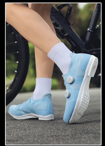 Scarpe da ciclismo su strada unisex, HsYixin traspiranti SPD autobloccanti antiscivolo, scarpe da corsa per bici da strada, MTB flat e sneakers da bicicletta