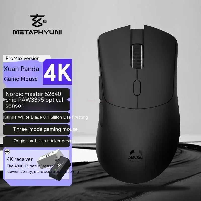 Metaphyuni Metapanda P1 kabellose Maus P1 Pro Max PAW3395, geringe Latenz, leichte E-Sports-Gaming-Maus, ergonomisch, Geschenk für PC-Gamer