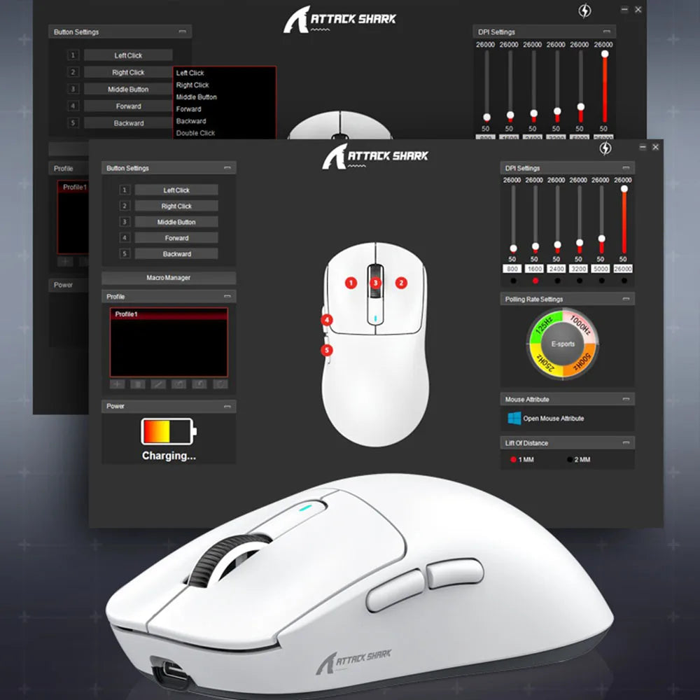ATTACK SHARK X3 Wireless Gaming Mouse, Tri-Mode Bluetooth Gaming Mouse with PAW3395 Sensor, 26,000 DPI, 4K Polling Rate, RGB Gaming Mouse