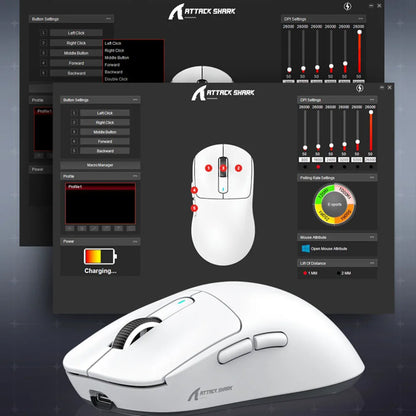 ATTACK SHARK X3 Wireless Gaming Mouse, Tri-Mode Bluetooth Gaming Mouse with PAW3395 Sensor, 26,000 DPI, 4K Polling Rate, RGB Gaming Mouse