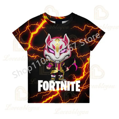 T-shirt de Verão F-Fortnited para Crianças 100-160cm, Promoção Especial, para Meninos, Bebés e Crianças Pequenas, T-shirts Divertidas de Gaming, Moda para Meninas e Meninos, Presente de Aniversário