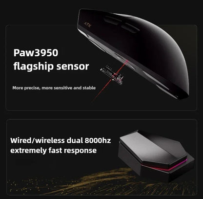 Neue ATK X1 SE Starlight kabellose leichte Gaming-Maus PAW3395 26K DPI Hub Page Driver 1000Hz – Gaming-Maus und PC-Spieler-Zubehör