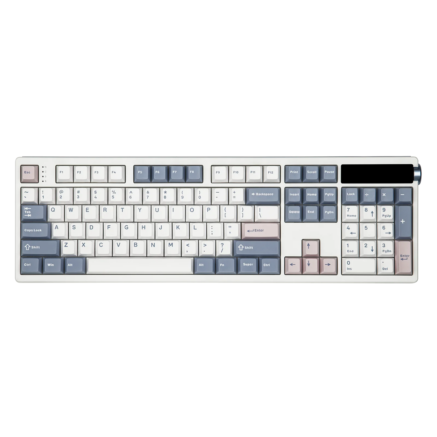 Teclado Mecânico EPOMAKER TH108 PRO 100% Full-Size Hot-Swap com Fio/BT/2.4Ghz sem Fios, Ecrã, Botão Rotativo e Bateria de 10000mAh