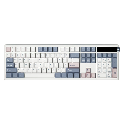 Teclado Mecânico EPOMAKER TH108 PRO 100% Full-Size Hot-Swap com Fio/BT/2.4Ghz sem Fios, Ecrã, Botão Rotativo e Bateria de 10000mAh