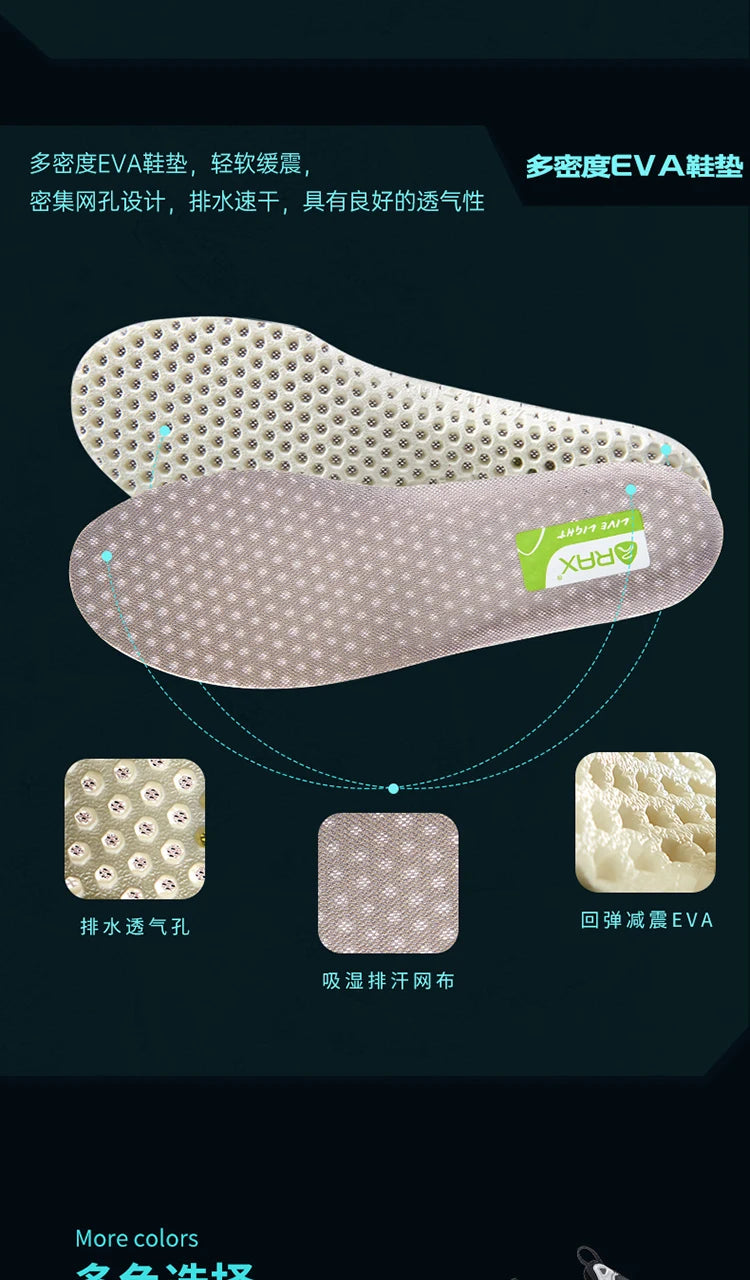 RAX Running Shoes Men&Women Outdoor Sport Shoes Breathable Lightweight Sneakers Air Mesh Upper Anti-slip Natural Rubber Outsole