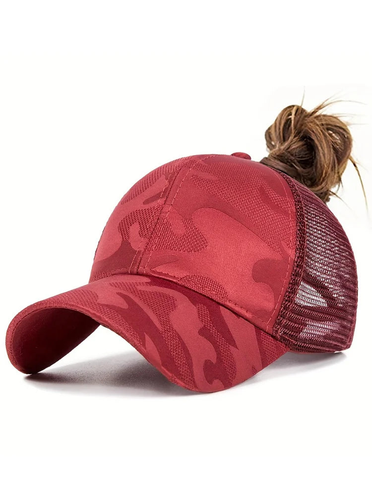 Damskie czapki z daszkiem typu „ponytail”, wiosennie-letnie czapki przeciwsłoneczne z siateczki, czapki do biegania typu „snapback”, regulowane czapki damskie i dziewczęce z daszkiem do noszenia na świeżym powietrzu