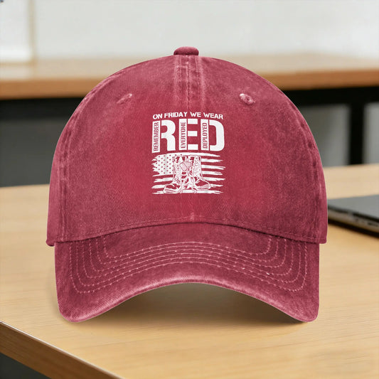 On Friday We Wear Red Friday Military Support Troops US Flag Casual Baseball Cap Summer  Trucker Hat Sunscreen  Gym Hip Hop Hats