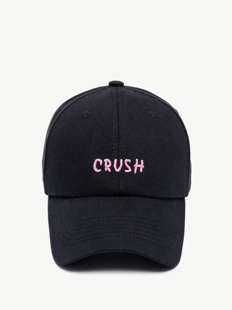 Șepci de baseball unisex brodate „crush”, negre, cu inițiale brodate, model „Dad Hat”, 100% bumbac, pentru toate anotimpurile