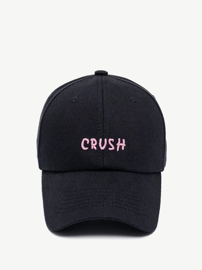 Șepci de baseball unisex brodate „crush”, negre, cu inițiale brodate, model „Dad Hat”, 100% bumbac, pentru toate anotimpurile