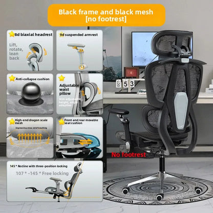 Tragbarer minimalistischer ergonomischer Stuhl mit 10D-Armlehne, Computerstuhl, Bürostuhl, Lernstuhl, Gaming-Stuhl, stabil und langlebig
