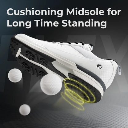 FitVille Wide Design Men's Golf Shoes Professional Outdoor Water Resistant Anti-slip Sport Shoes for Course with Spikes