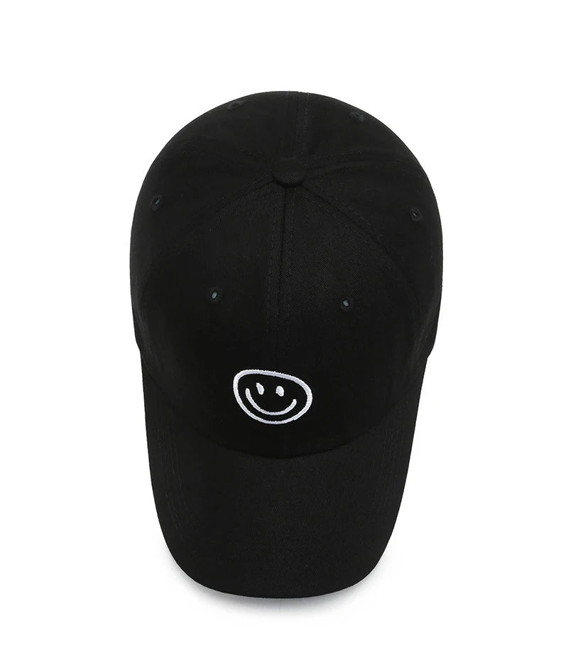 Four Seasons Cap, Polyester Cotton Embroidered Smiley, Lesbial Baseball Cap, Sunscreen Breathable Hat