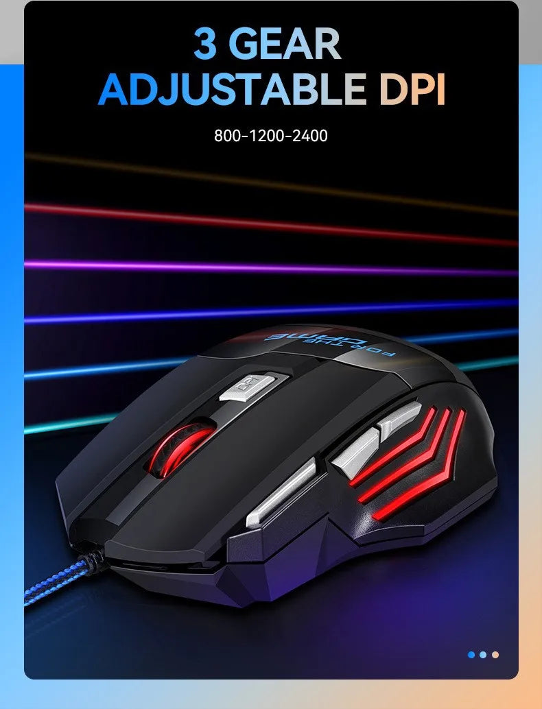 G6 USB žični gaming miš sa 7 tipki, kotačićem za pomicanje, podesivim optičkim senzorom 5500DPI i ergonomskim e-sports dizajnom za laptop, PC i Xiaomi