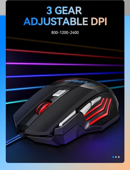 G6 USB žični gaming miš sa 7 tipki, kotačićem za pomicanje, podesivim optičkim senzorom 5500DPI i ergonomskim e-sports dizajnom za laptop, PC i Xiaomi