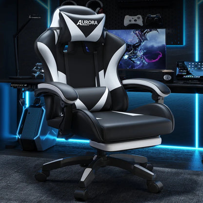 Modern Gaming Chair with Lumbar Support High Back Swivel Office Chair Reclining Computer Seat for Long Sitting Home Gaming Throne