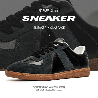 Shoes For Men's Designer Sneakers 2025 Autumn Fashion Retro Lace-up Student Women's Trainers Leather Casual Walking Shoes