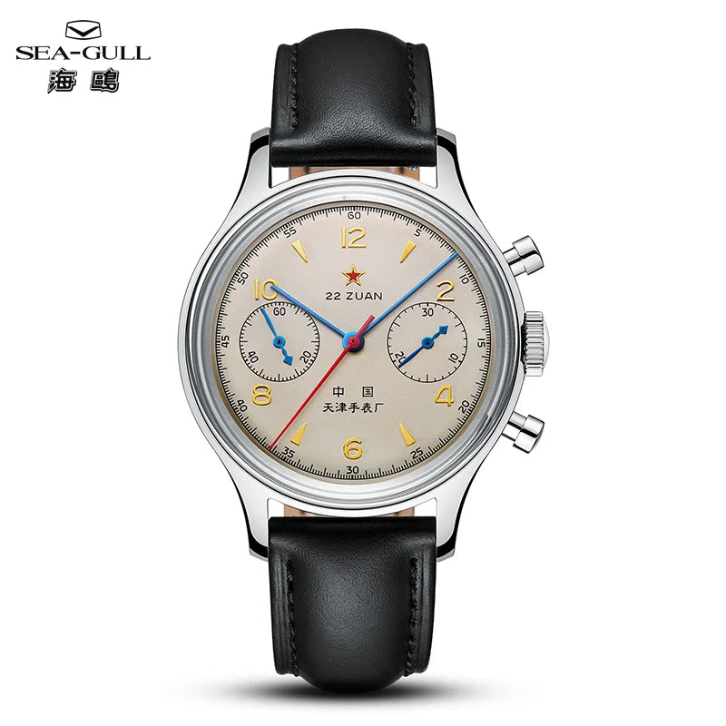 Seagull 1963 International Edition Herren-Mechanikuhr Pilotenuhr ST1901 Retro-Chronograph Armbanduhr Air Force Aviation Neu