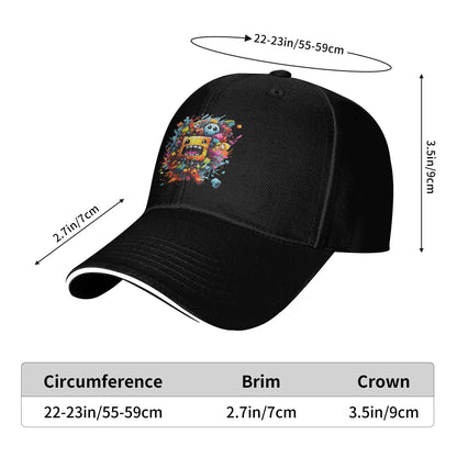 Geometry Cube Gaming Dash -baseball-lippalakki Hip Hop Sandwich -hatut Unisex-säädettävä Dad Hat -urheilulippalakki