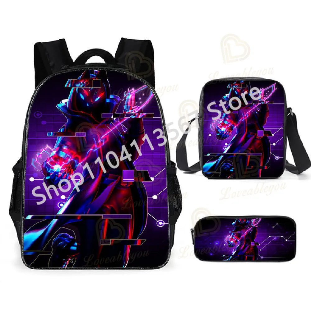 Fortnite Kids 3pcs Backpack Set Women Backpacks Office Stationery for Teenage Girls Boys Laptop Backpack Casual Travel Rucksack