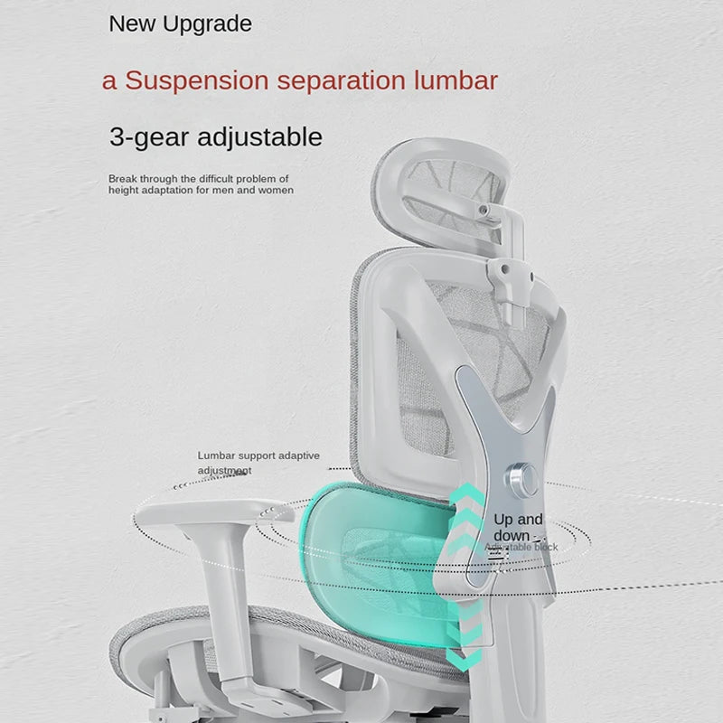 New E07 Pro Ergonomic Chair Sedentary Comfort Office Chair Home Study  Gaming Chair Backrest Adjustable Seat With Footrest
