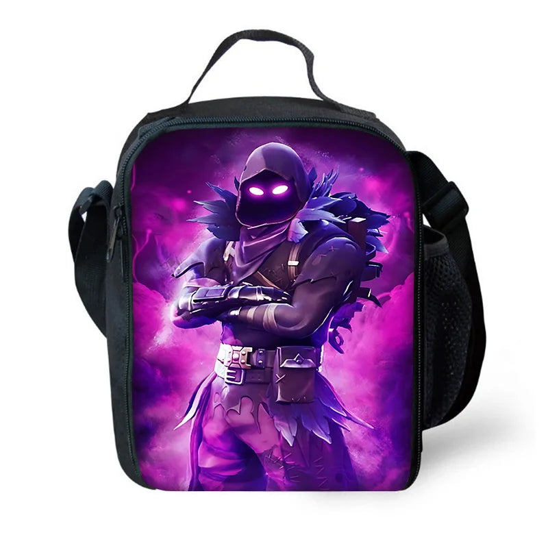 Saco Térmico Infantil de Grande Capacidade F-FortniteS Hot Game para Menino, Menina e Estudante, para Piquenique ao Ar Livre — Lancheira Térmica Reutilizável