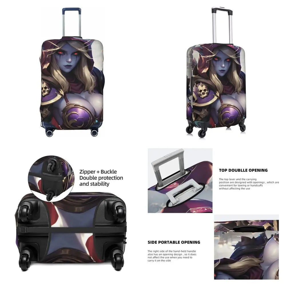 World Of Warcraft Sylvanas Windrunner Suitcase Cover Travel Holiday Fun Luggage Supplies Protection