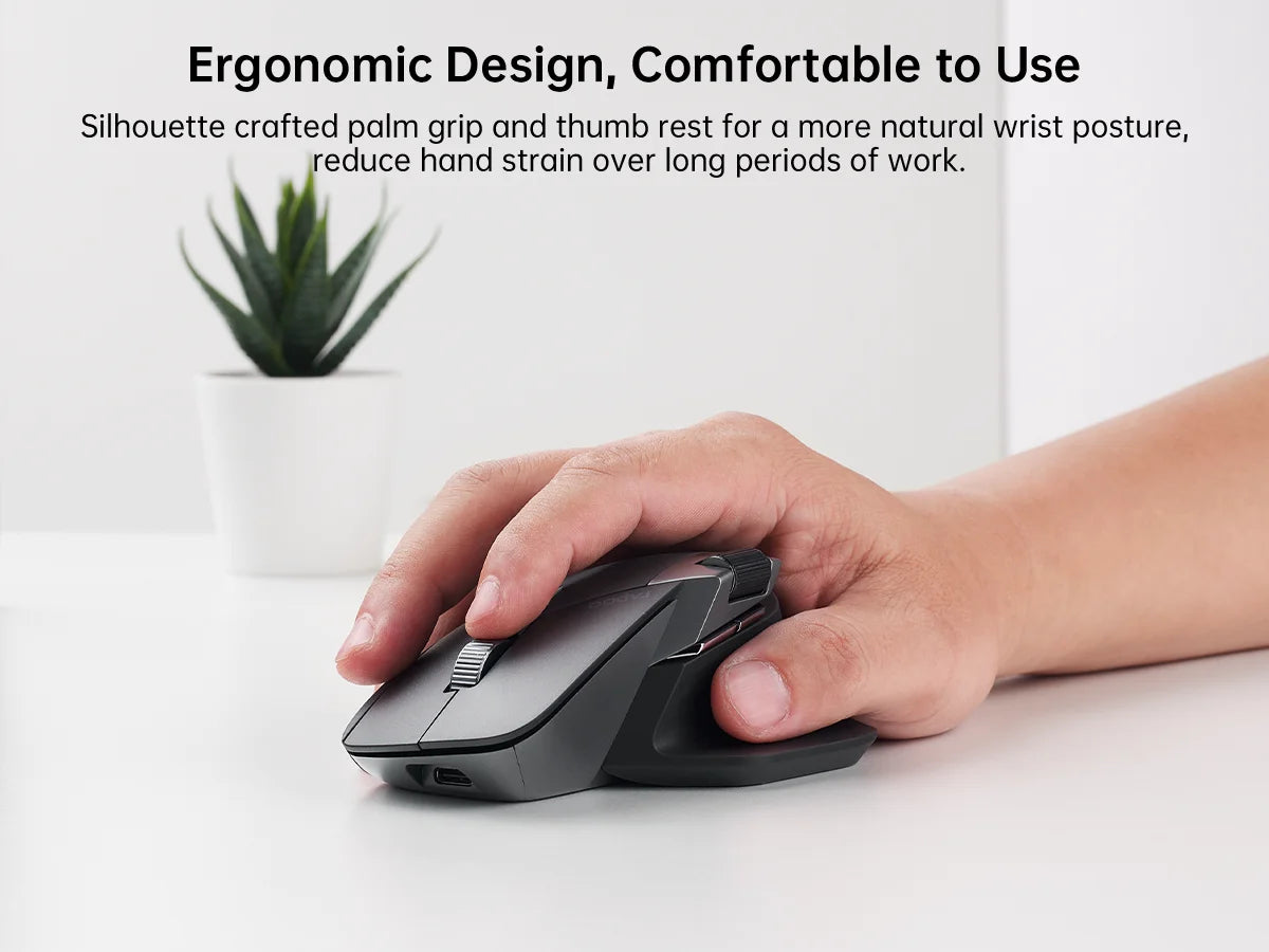Rapoo MT760/MT760Mini Multi-mode Rechargeable Wireless Bluetooth Mouse Ergonomic 4000 DPI Supports Up to 4 Devices Office Mice