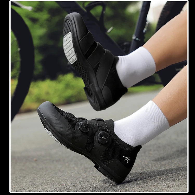 Scarpe da ciclismo su strada unisex, HsYixin traspiranti SPD autobloccanti antiscivolo, scarpe da corsa per bici da strada, MTB flat e sneakers da bicicletta
