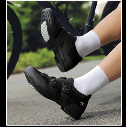 Scarpe da ciclismo su strada unisex, HsYixin traspiranti SPD autobloccanti antiscivolo, scarpe da corsa per bici da strada, MTB flat e sneakers da bicicletta