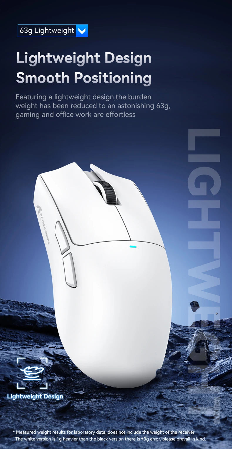 Attack Shark X11&R1 Tri Mode Bluetooth Wireless Mouse With Charger Base RGB Ergonomics Mice Lightweight PC Gamer Accessories