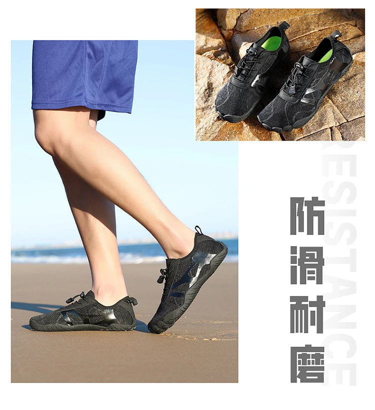 Unisex Wide Toe Barefoot Water Shoes Quick Dry Breathable Soft Sole Beach Aqua Shoes Lightweight Swimming Water Sports Sneakers
