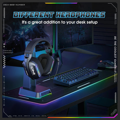 Cuffie da gaming wireless ONIKUMA GT828 Bluetooth 5.3 RGB con microfono, cancellazione del rumore e connessione a 4 modalità per PC, PS5 e laptop