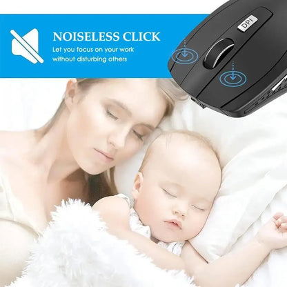 Wireless Silent Mouse 2.4G Portable Mobile Optical Office Mouse Adjustable 1600 DPI Levels for Notebook PC Laptops MacBook