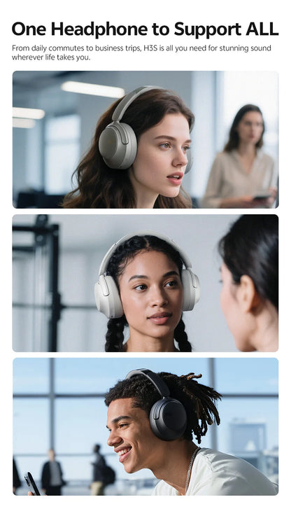 Cuffie over-ear QCY H3S ANC Bluetooth 6.0 – Hi-Res LDAC Spatial Audio, cancellazione adattiva del rumore -56dB, headset wireless