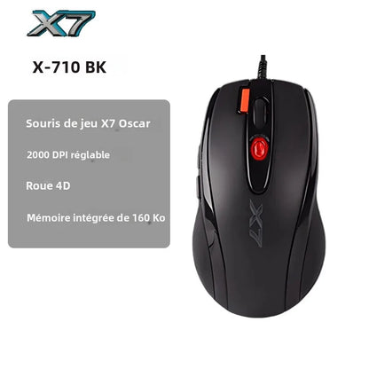 A4TECH X7 X-710BK Oscar Gaming Mouse, 2000 DPI, 1000Hz, 4D Wheel, 160K Onboard Memory, Oscar Mouse Editor, Driver Free