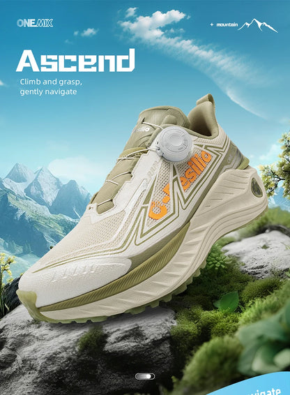 ONEMIX udendørs løbesko til mænd, elastiske trailsko, lette og åndbare sneakers til kvinder, parsko til fritid, vandtætte sko