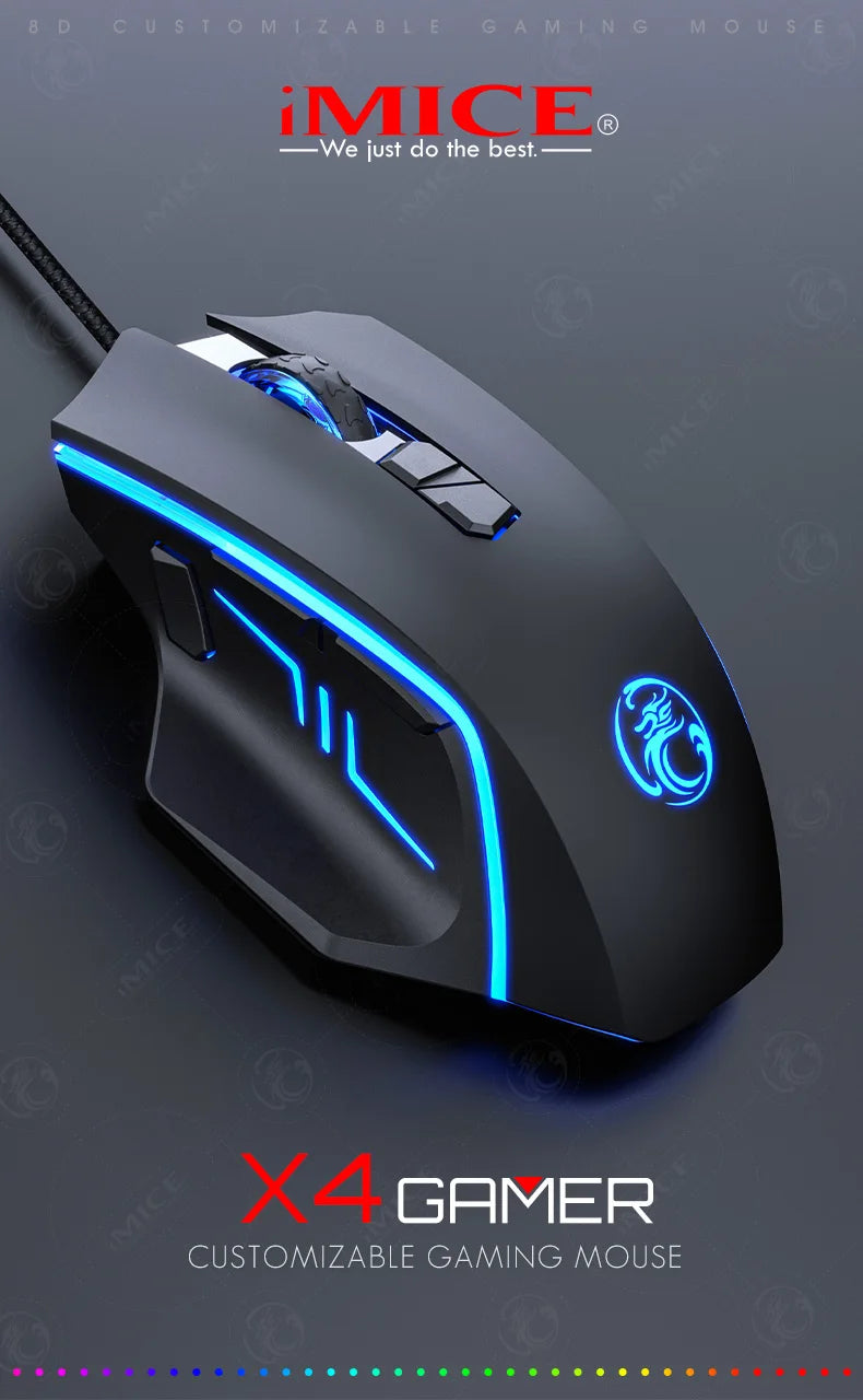 USB Wired Gaming Mouse,RGB Backlit Computer Mice,8 Keys 7200 DPI High Precision Optical Mouse For Office Laptop Home Computer