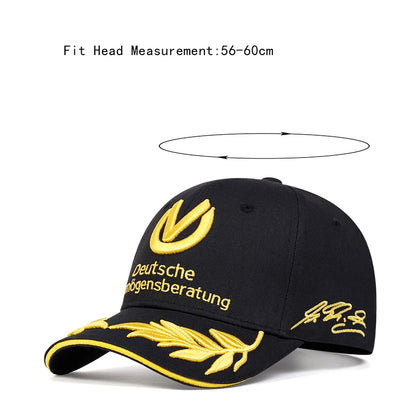Unisex Gold Letter Embroidery Baseball Caps Spring and Autumn Outdoor Adjustable Casual Hats Versatile Snapback Sunscreen Hat