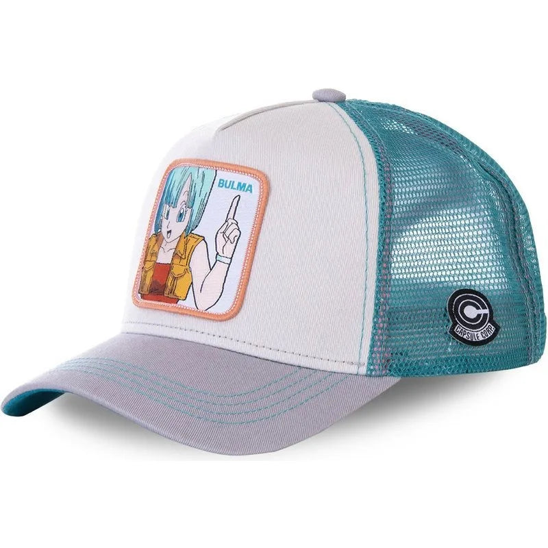 Cappellino Dragon Ball Son Goku da viaggio estivo con visiera, da uomo, ricamato, stile hip-hop, visiera parasole, cappellino trucker regolabile in rete