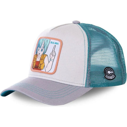 Cappellino Dragon Ball Son Goku da viaggio estivo con visiera, da uomo, ricamato, stile hip-hop, visiera parasole, cappellino trucker regolabile in rete