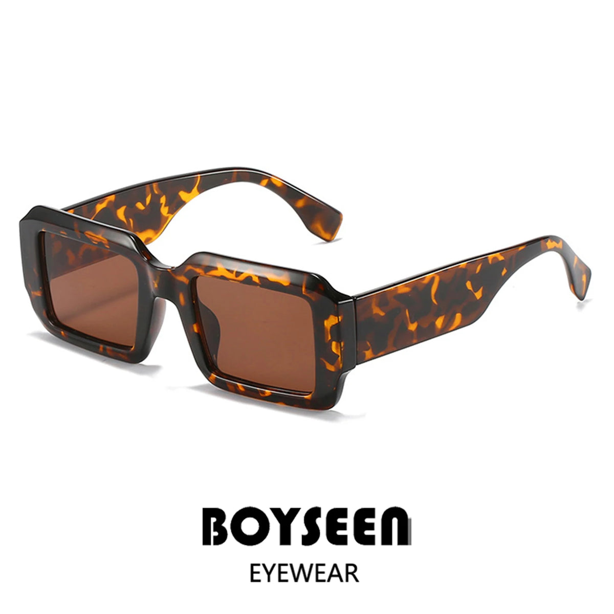 BOYSEEN Thick Frame Rectangle Sunglasses For Man Can Make Prescription Lens 2026 Street Style Orange Sunglasses
