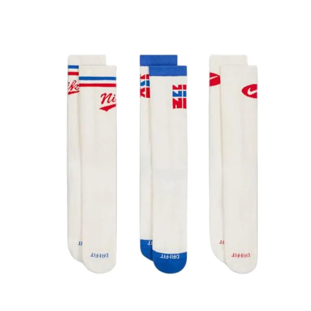 Nike Fashionable Casual Men's and Women's Sports Socks (Comfortable and Breathable) 3-Pack DH3822-902